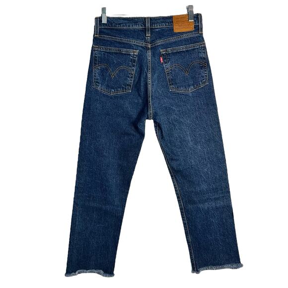 Levi’s Wedgie Straight Jeans Women’s 27 High Rise Button Fly Water<Less Stretch - Picture 3 of 7